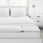 Feather Bed Cover with Zipper, T230 Cotton Plain Weave, King 76x80, White